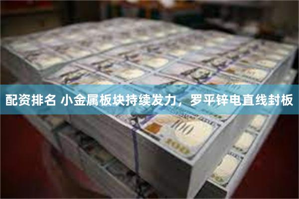 配资排名 小金属板块持续发力，罗平锌电直线封板