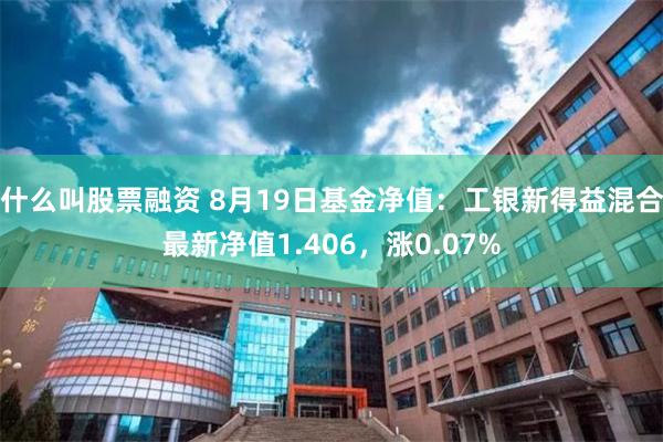 什么叫股票融资 8月19日基金净值：工银新得益混合最新净值1.406，涨0.07%