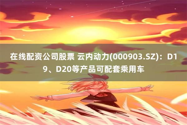 在线配资公司股票 云内动力(000903.SZ)：D19、D20等产品可配套乘用车